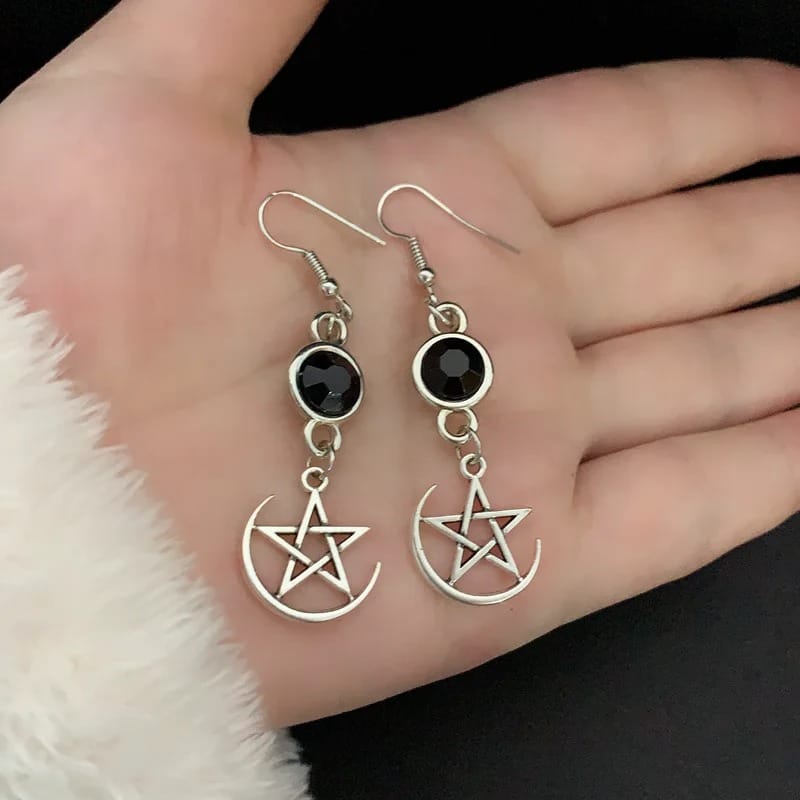 Mystical Pentacle Amulet Drop Earrings