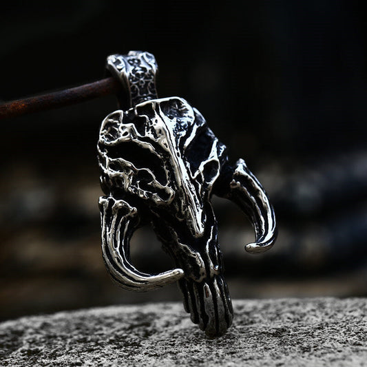 Mandalorian Symbol Skull Stainless Steel Pendant