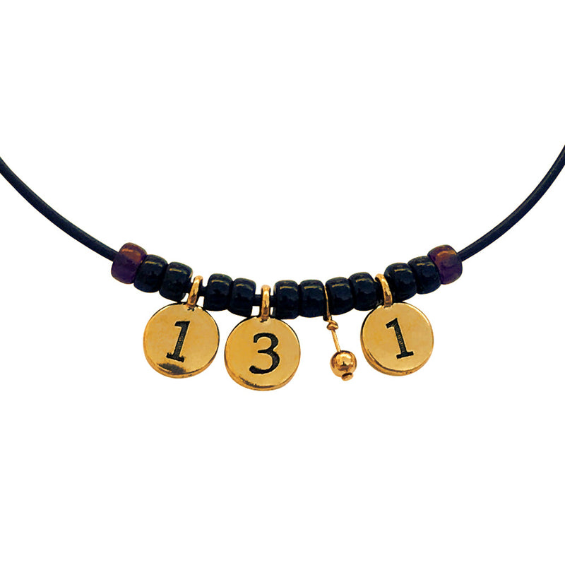 Dragonweave Half Marathon Necklace Gold Plated 13.1 Black Leather Handmade Marathon Necklace