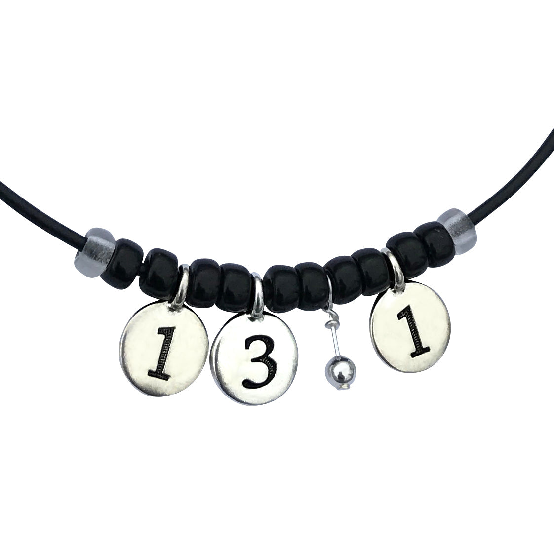 Dragonweave Half Marathon Necklace Silver Plated 13.1 Black Leather Handmade Marathon Necklace