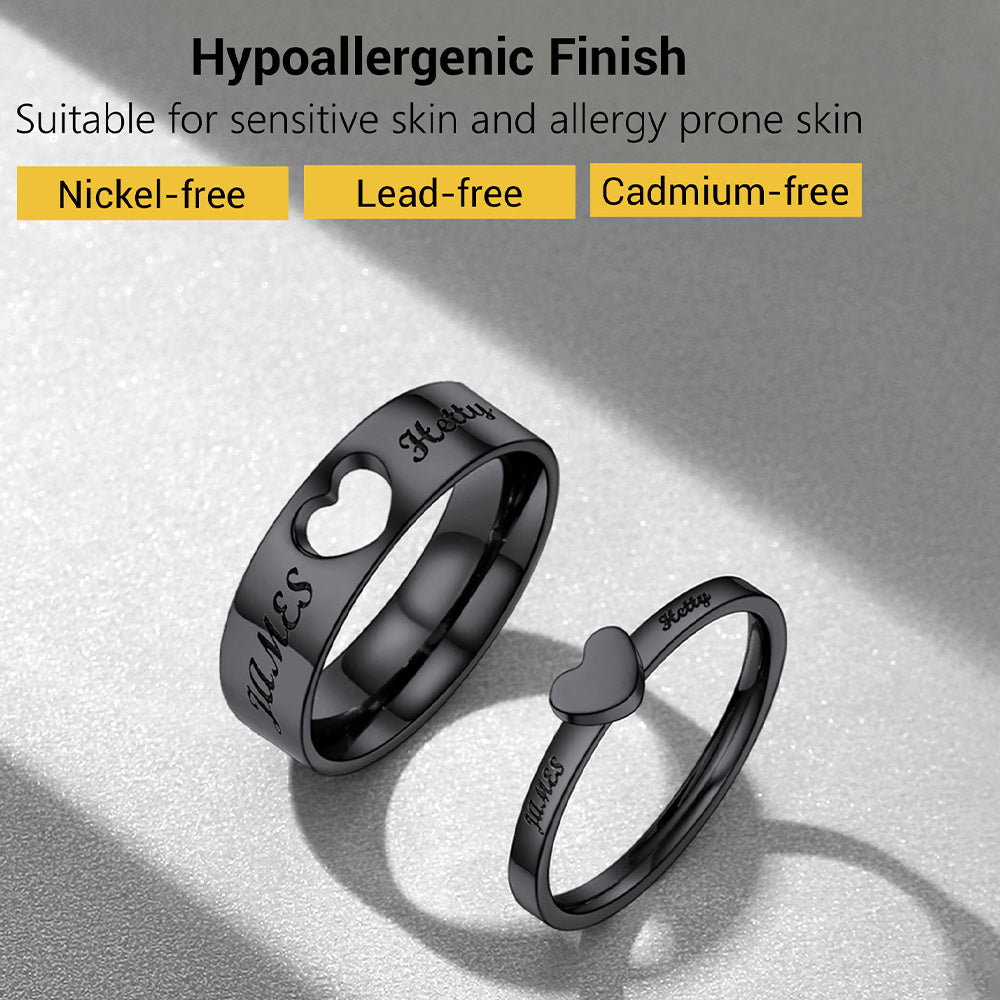 Personalized His and Hers Matching Promise Rings for Couple