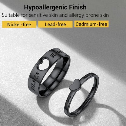 Personalized His and Hers Matching Promise Rings for Couple