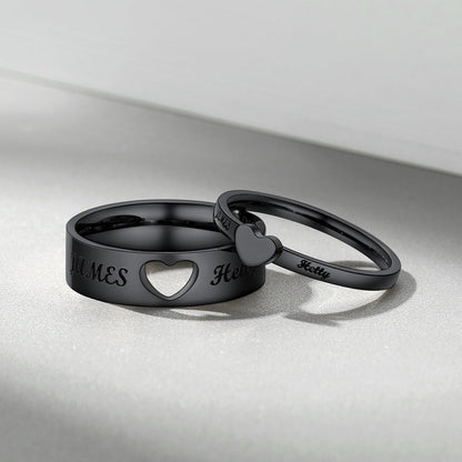 Personalized His and Hers Matching Promise Rings for Couple