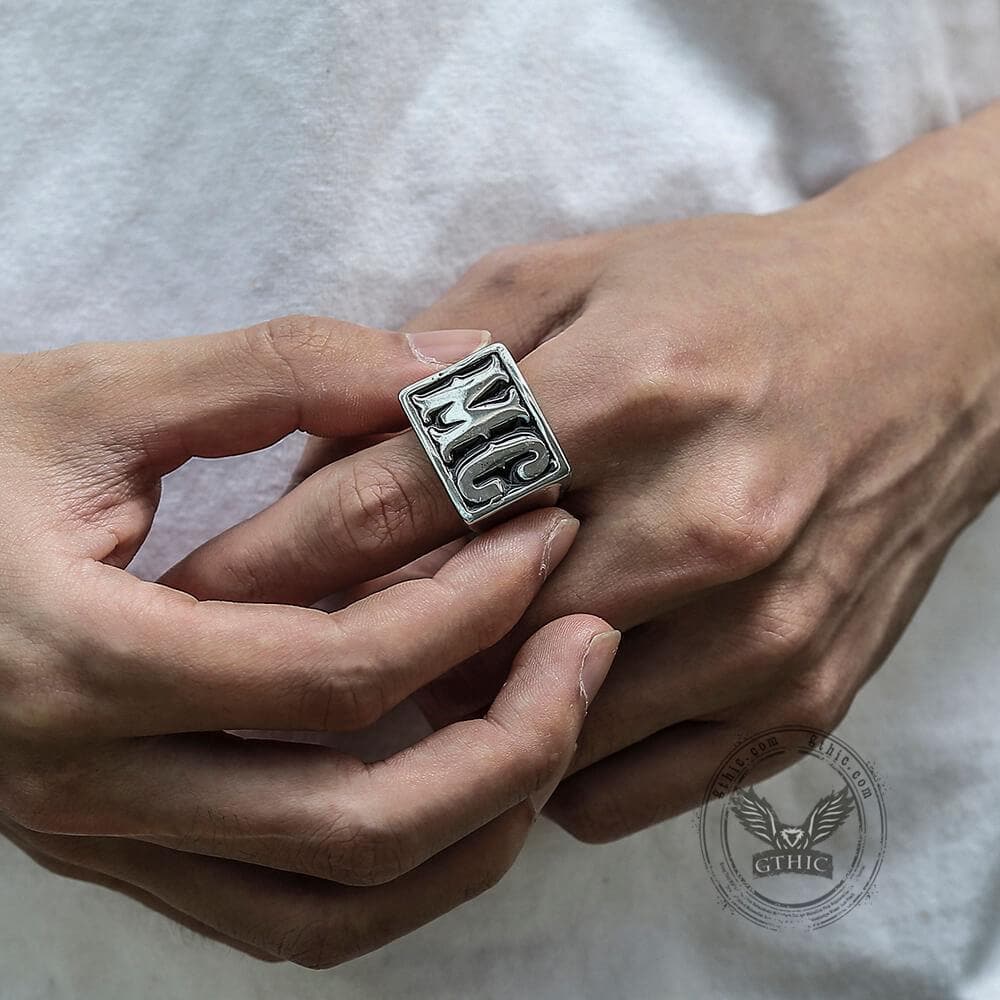 Mc Stainless Steel Biker Ring