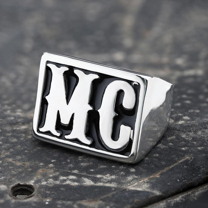 Mc Stainless Steel Biker Ring