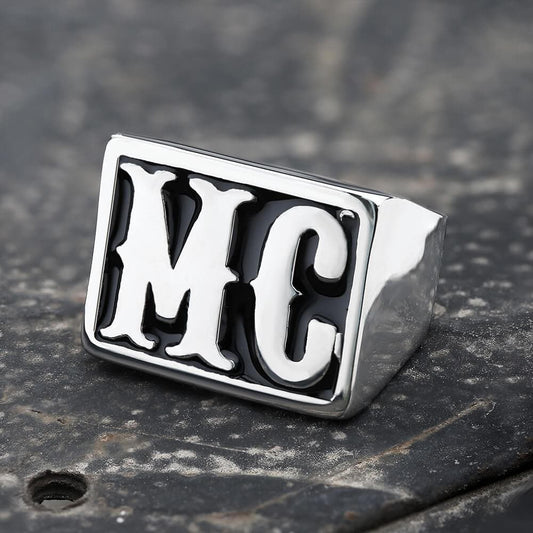 Mc Stainless Steel Biker Ring