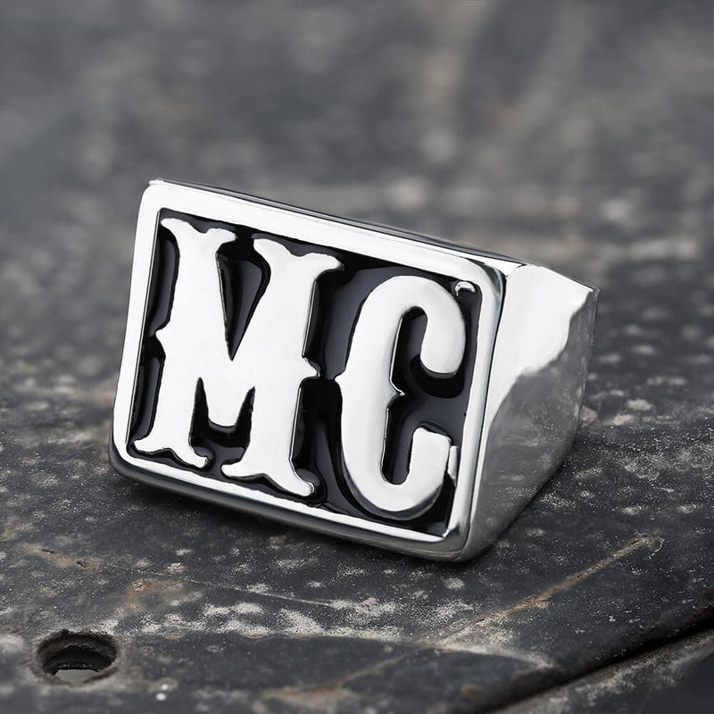 Mc Stainless Steel Biker Ring