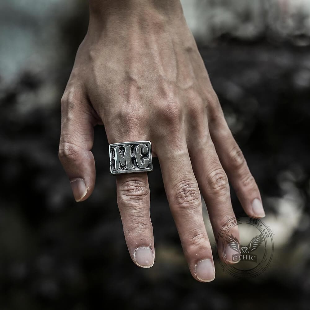 Mc Stainless Steel Biker Ring
