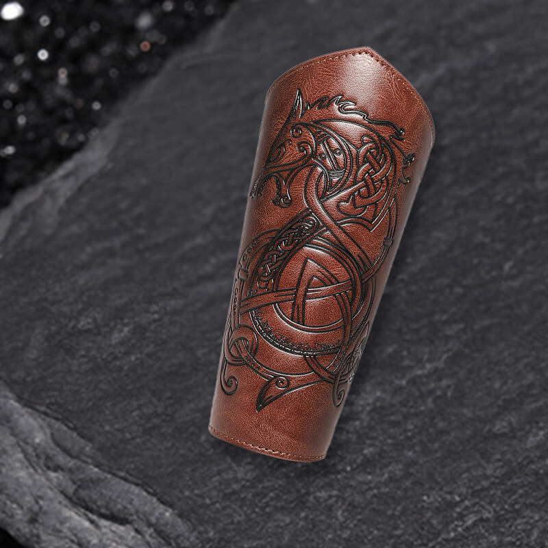 Medieval Retro Embossed Pu Leather Knight Bracers