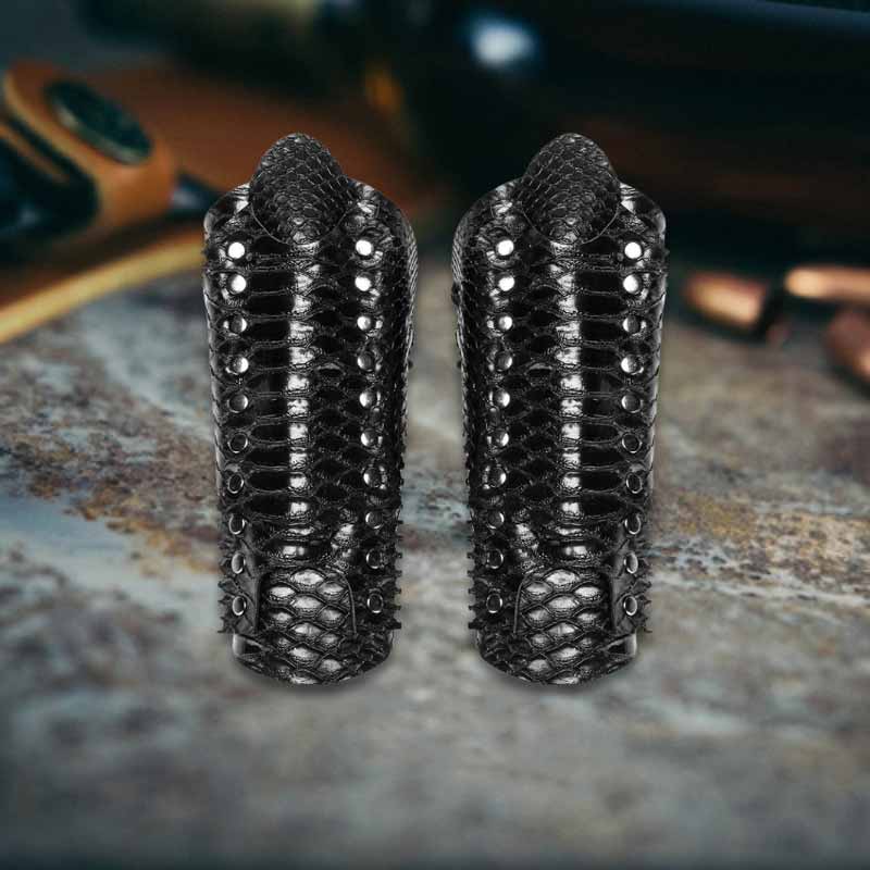 Medieval Retro Snake Pattern Pu Leather Bracers