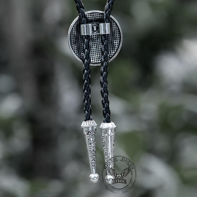 Round Embossed Bolo Tie