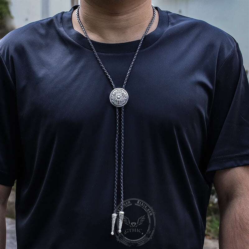 Round Embossed Bolo Tie