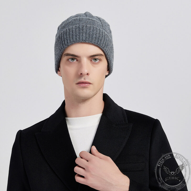 ’s Wool Knitted Beanie Hats