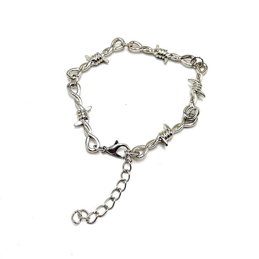 And Iron Wire Bracelet With Thorns / Gothic Style Barbed Wire Jewelry
