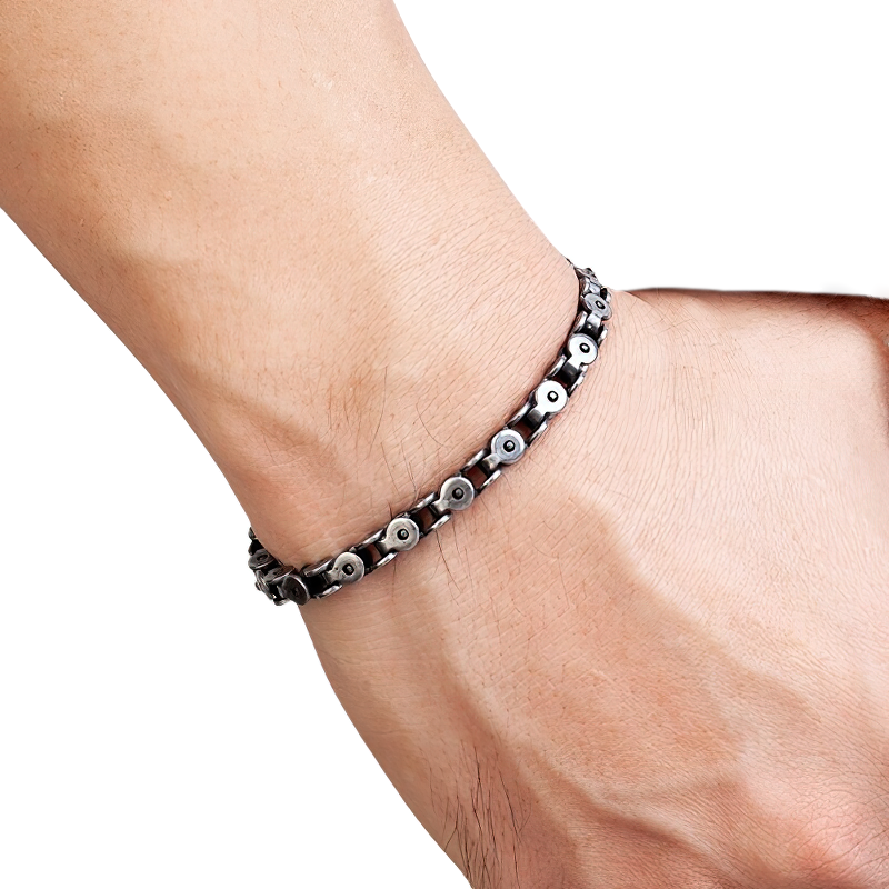 Punk Style Bracelet / Stainless Steel Jewelry / Dark Gray Bracelet