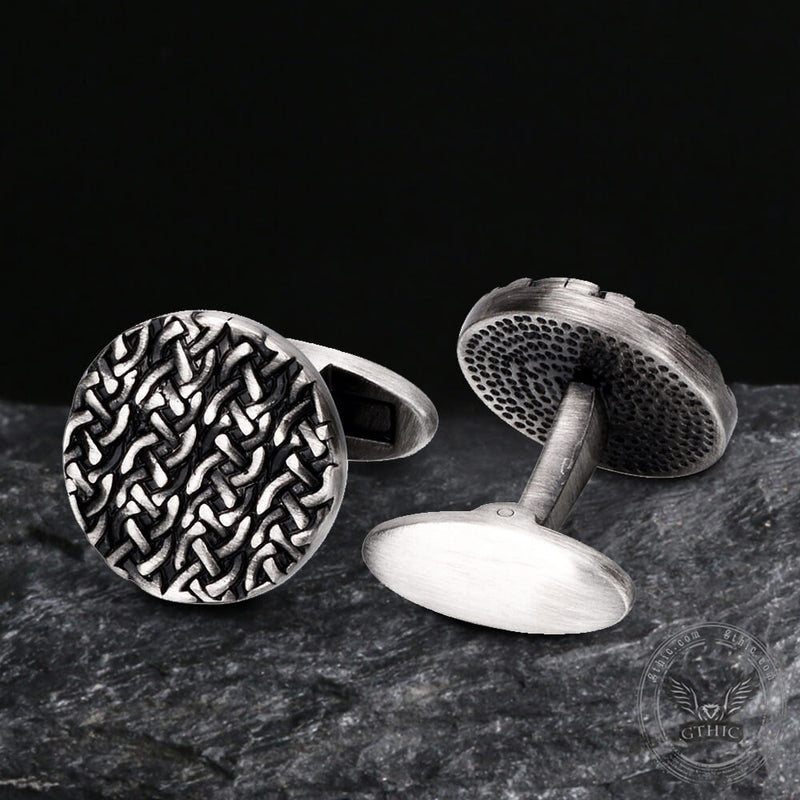 Minimalist Cross Pattern Brass Whale Back Cufflinks