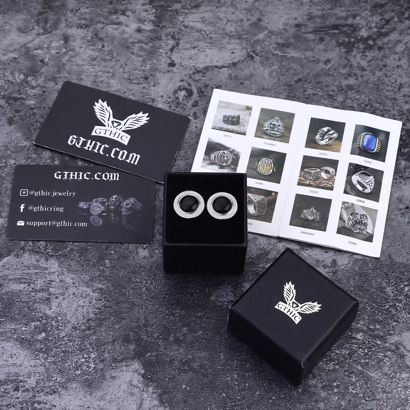 Minimalist Round Onyx Suit Brass Cufflinks