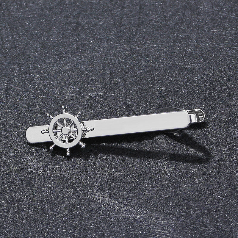 Minimalist Rudder Design Brass Tie Clip