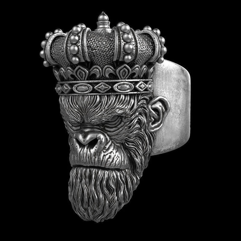 Monkey King Sterling Silver Ring