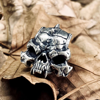 Mysterious Alien Sterling Silver Skull Ring