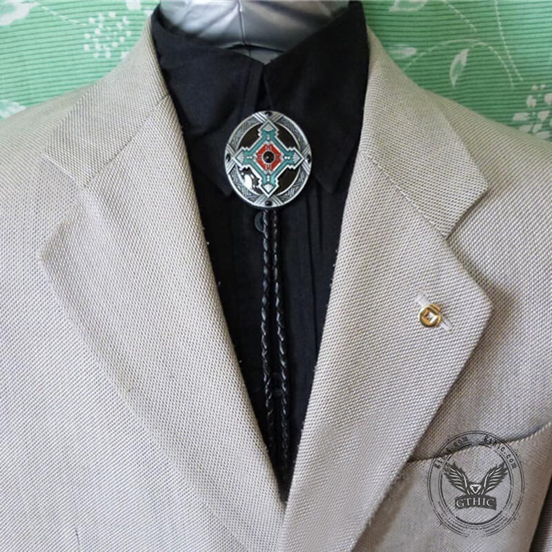 Native Indian Art Alloy Rodeo Bolo Tie