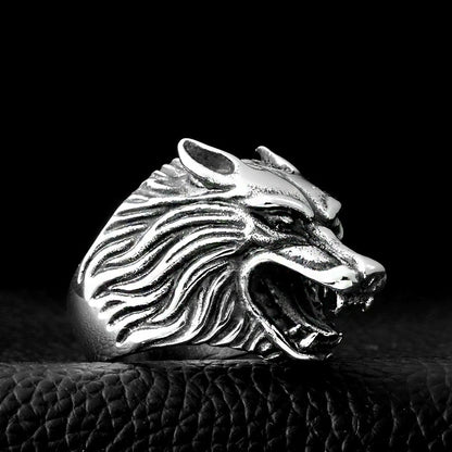 Nature Alternative Jewelry / Super Cool Wolf Rings / Stainless Steel Biker Ring