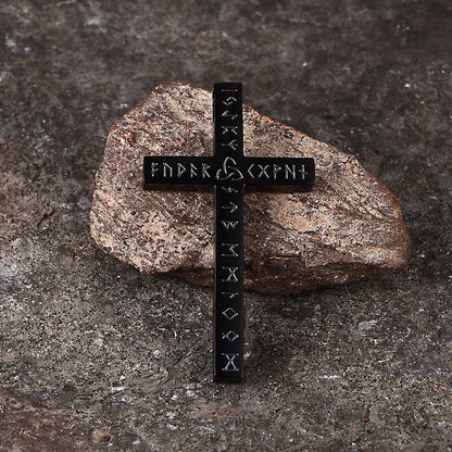 Nordic Celtic Knot Rune Stainless Steel Cross Pendant