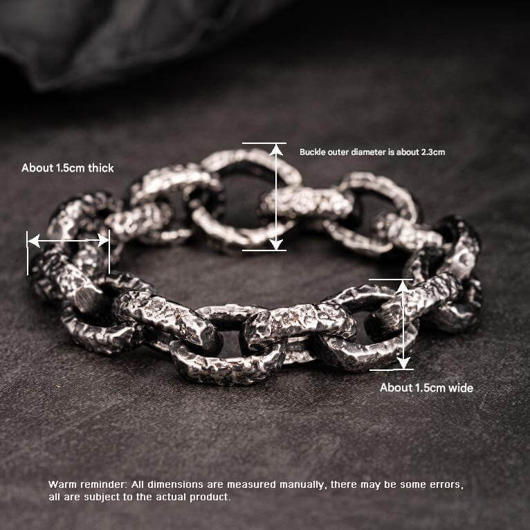 Nordic Hammered Rune Stainless Steel Viking Bracelet