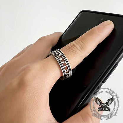 Nordic Openwork Viking Runes Stainless Steel Ring