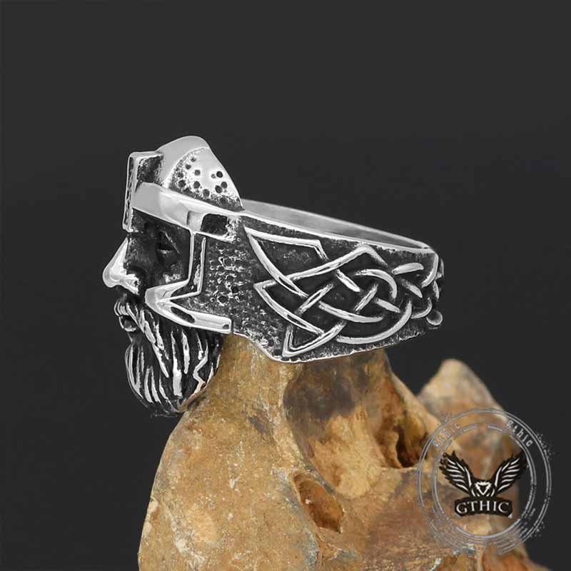 Nordic Viking Odin Head Stainless Steel Ring