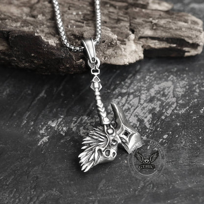 Nordic Viking Tomahawk Pure Tin Necklace
