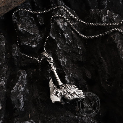 Nordic Viking Tomahawk Pure Tin Necklace