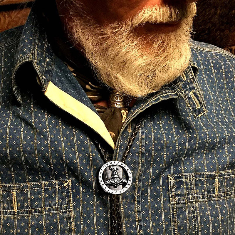 Viking Thor's Hammer Bolo Tie for