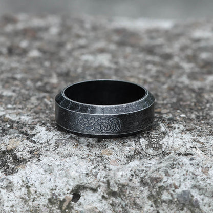 Norse Dragon Runes Stainless Steel Viking Ring
