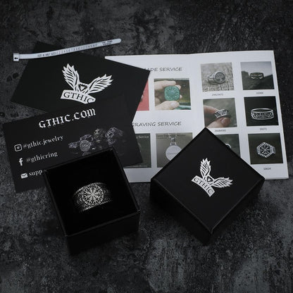 Norse Helm of Awe "aegishjalmr" Sterling Silver Viking Ring