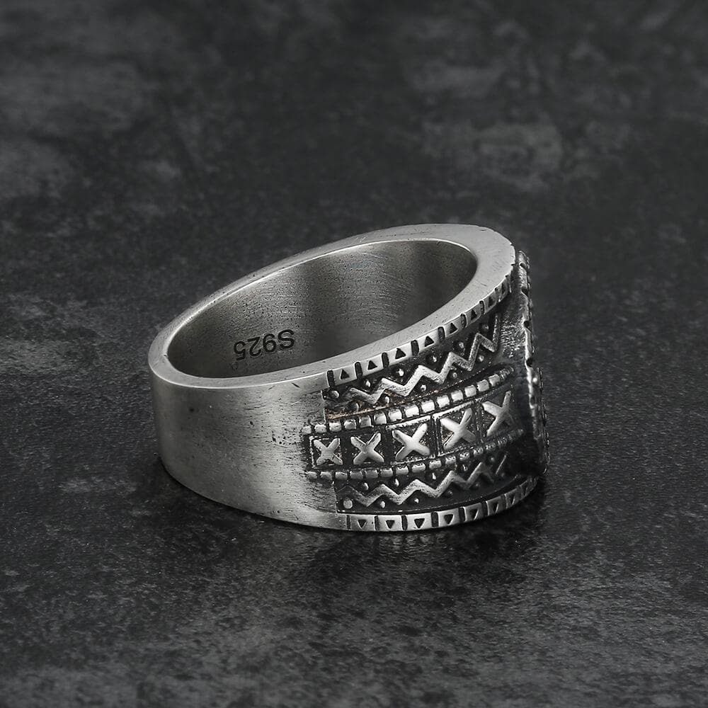 Norse Helm of Awe "aegishjalmr" Sterling Silver Viking Ring