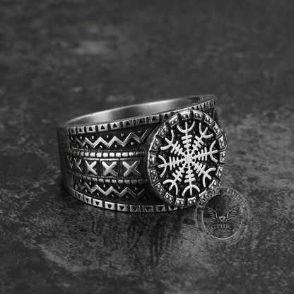 Norse Helm of Awe "aegishjalmr" Sterling Silver Viking Ring