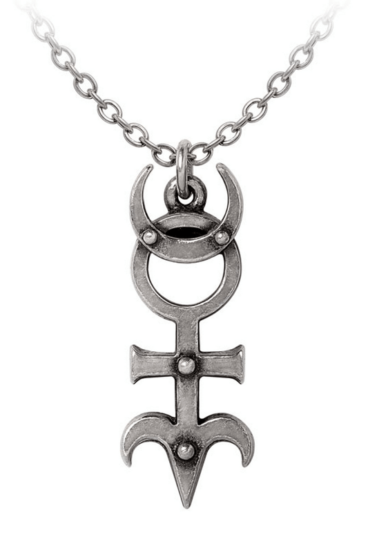 Occult Pewter Monad Pendant With Esoteric Symbolism