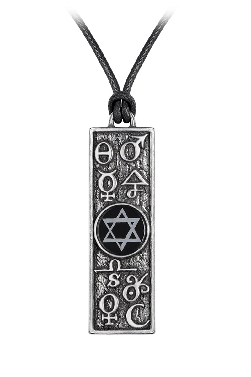Occult Tablet Mystical Pendant With Black Onyx Disc