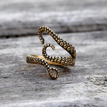 Octopus Arms Stainless Steel Ring