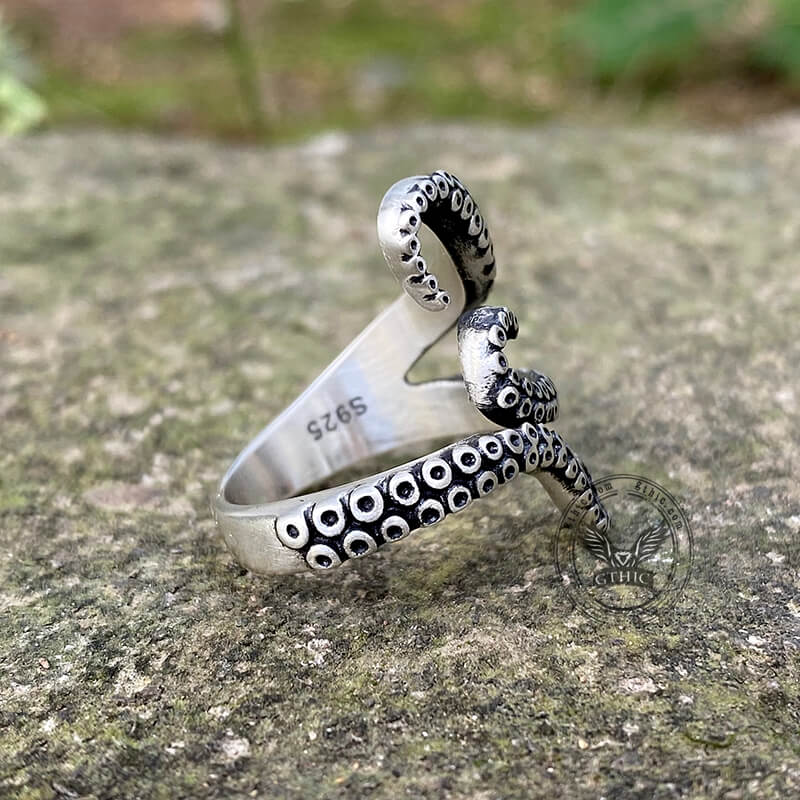 Octopus Arms Sterling Silver Ring