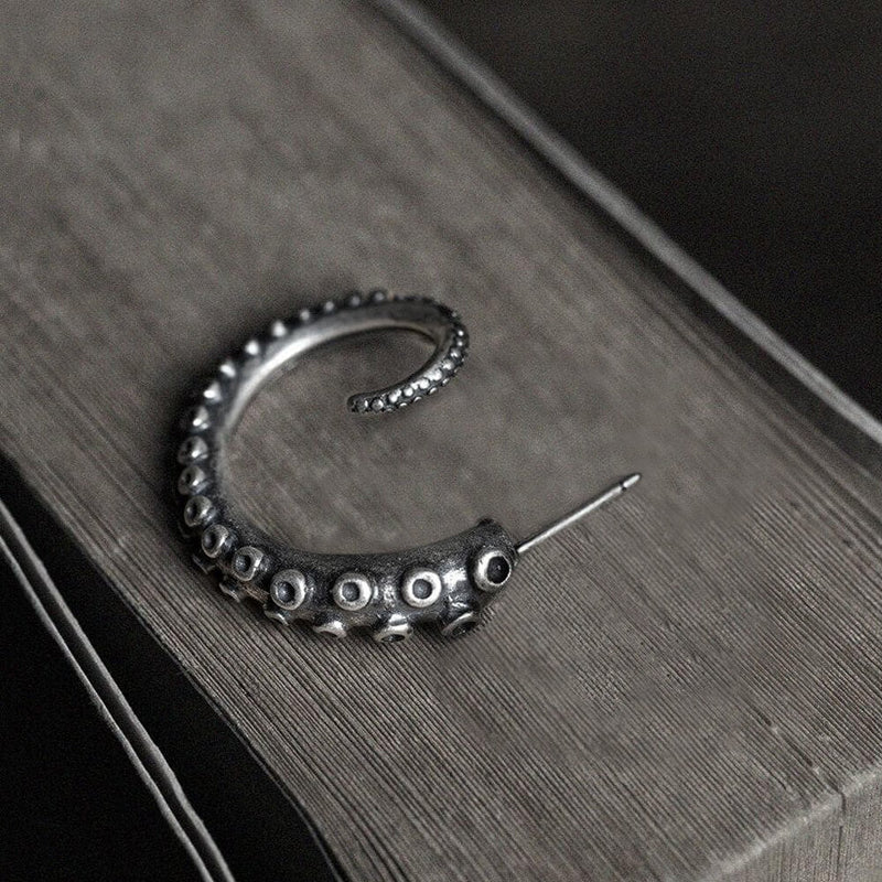Octopus Arms Sterling Silver Stud Earrings