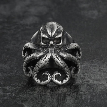 Octopus Skull Sterling Silver Animal Ring