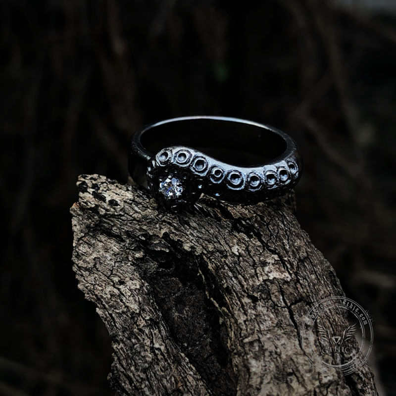 Octopus Tentacle Sterling Silver Gothic Ring
