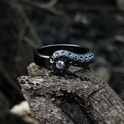 Octopus Tentacle Sterling Silver Gothic Ring
