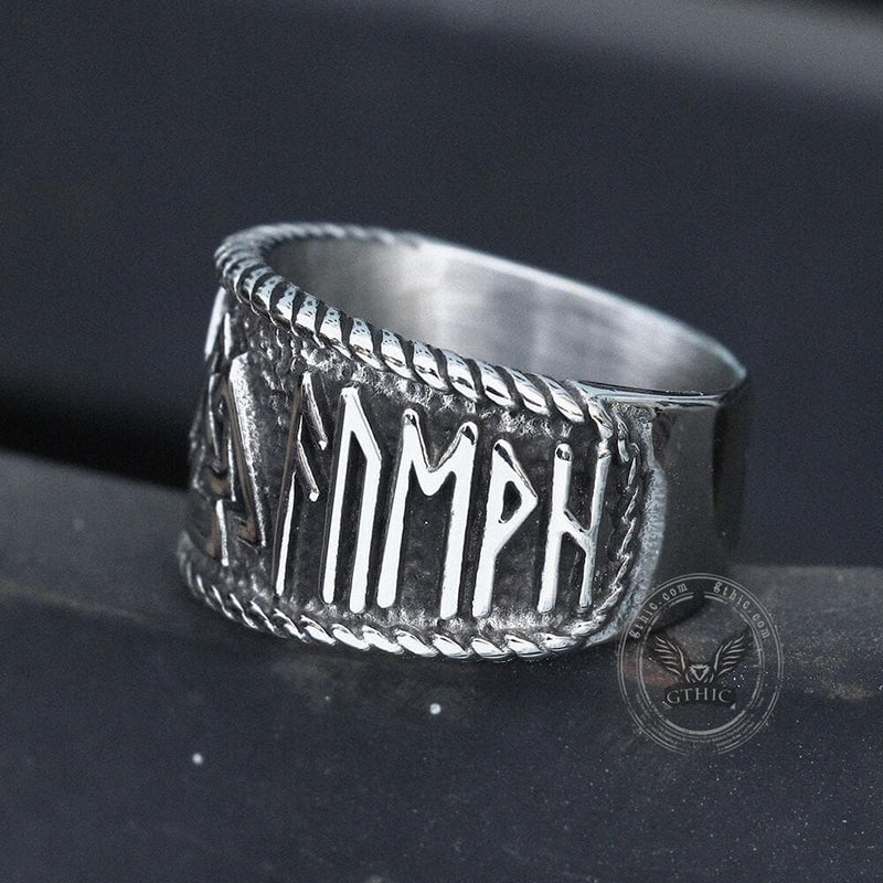 Odin Runes Valknut 316l Stainless Steel Viking Ring