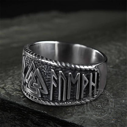 Odin Runes Valknut 316l Stainless Steel Viking Ring