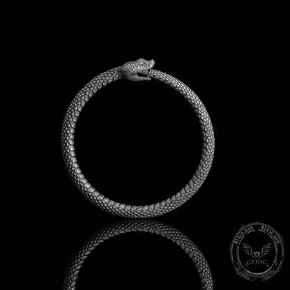 Ouroboros Symbol Sterling Silver Snake Bracelet