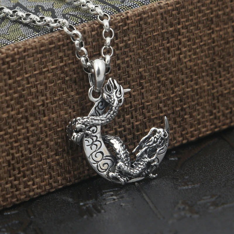Pendant Dragon on Moon With S925 Sterling Silver / Jewelry for and