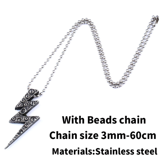 Pendant of Lightning Design / Stylish Necklace / Stainless Steel Funning Jewelry